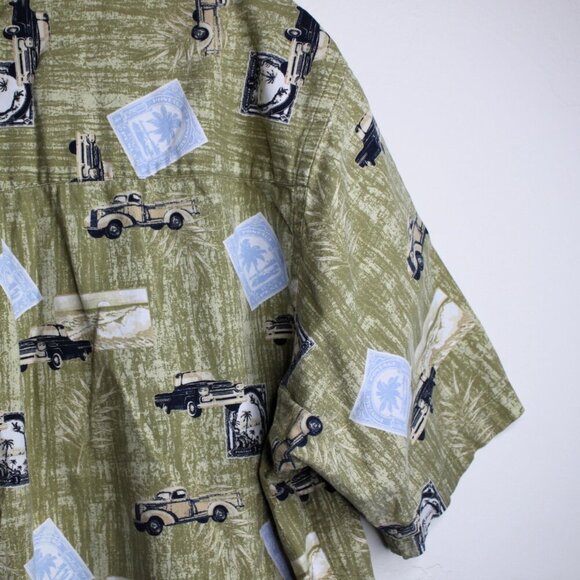 Retro Puritan Men's XL Button Down Shirt Classic Trucks Palm Trees - Picture 3 of 5